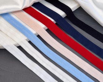 2m Matte Fold-Over Elastic (FOE) – 15 mm (5/8″), Soft Plush Binding for Bras, Panties | 7 Colors | Lingerie Making Supplies