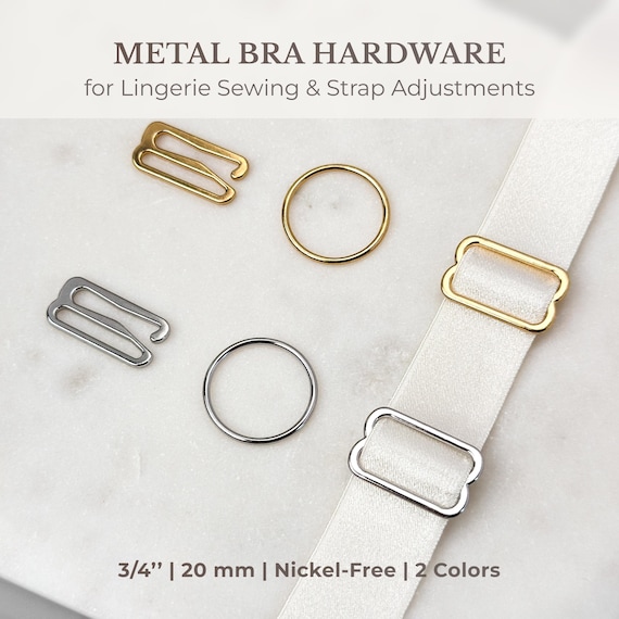 Bra Rings, Sliders & G-Hooks, 3/4’’ (20 mm) | Large Lingerie Hardware for Wide Straps
