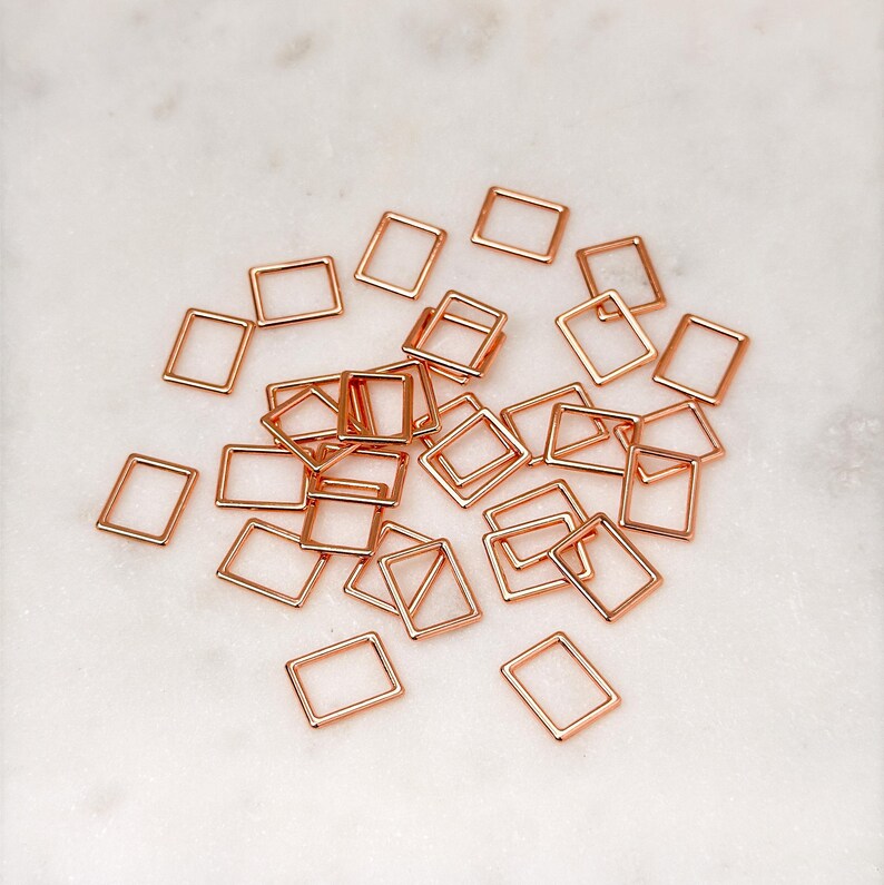 Rektangulära BH-ringar och glidare, 10 mm i guld/silver/rosaguld | Sömnadsdetaljer för underkläder, accessoarer Ring - Rose Gold