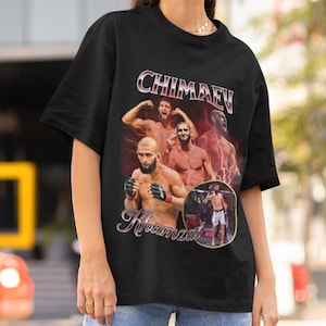Khamzat Chimaev Vintage Style UFC mma T-Shirt Retro 90&#39;s style Bootleg T-Shirt Oversized Sport Tee gift for UFC T-shirt Khamzat Shirt Champ