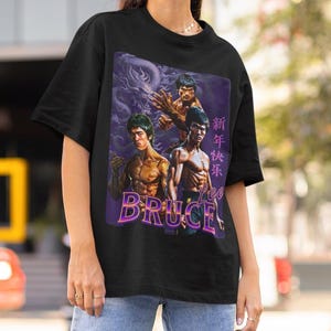 Bruce Lee Shirt Unisex Kung-Fu T-Shirt Enter The Dragon MMA Mixed Martial Arts Tee UFC Fan T-Shirt Oversize Retro Style Vintage T-Shirt