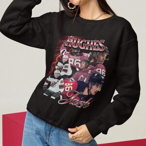 Jack Hughes Shirt Vintage 90s New Jersey Devils NHL Fan Hockey Design Retro Bootleg Gift Classic Graphic Tee Unisex T-Shirt Limited Edition image 10
