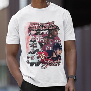 Jack Hughes Shirt Vintage 90s New Jersey Devils NHL Fan Hockey Design Retro Bootleg Gift Classic Graphic Tee Unisex T-Shirt Limited Edition image 6
