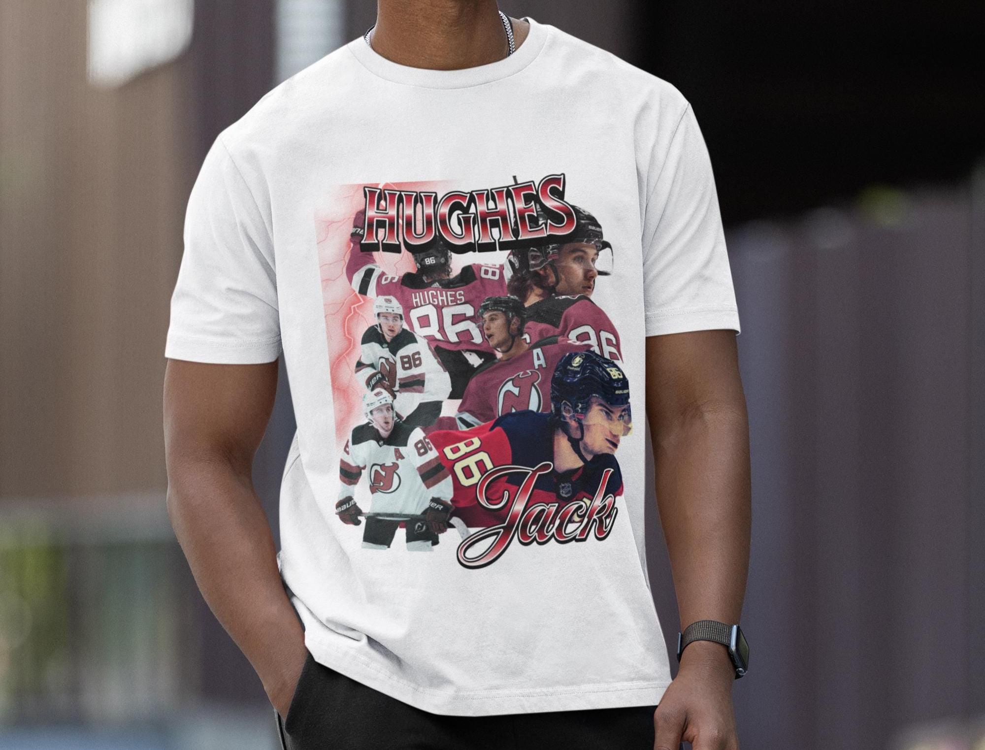Jack Hughes Shirt Vintage 90s New Jersey Devils NHL Fan Hockey