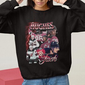 Jack Hughes Shirt Vintage 90s New Jersey Devils NHL Fan Hockey Design Retro Bootleg Gift Classic Graphic Tee Unisex T-Shirt Limited Edition image 9