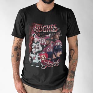Jack Hughes Shirt Vintage 90s New Jersey Devils NHL Fan Hockey Design Retro Bootleg Gift Classic Graphic Tee Unisex T-Shirt Limited Edition image 5