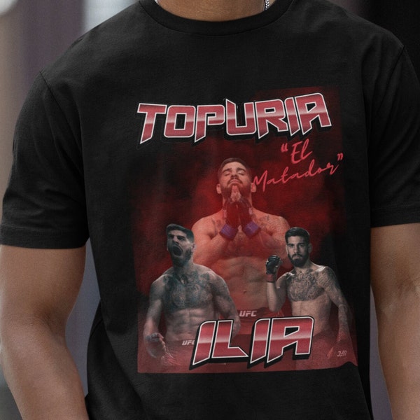 Ilia "El Matador" Topuria Vintage Style UFC Fighter T-Shirt | UFC Champion Merch | Custom Fighter Shirt Vintage MMA Fighter Topuria camiseta