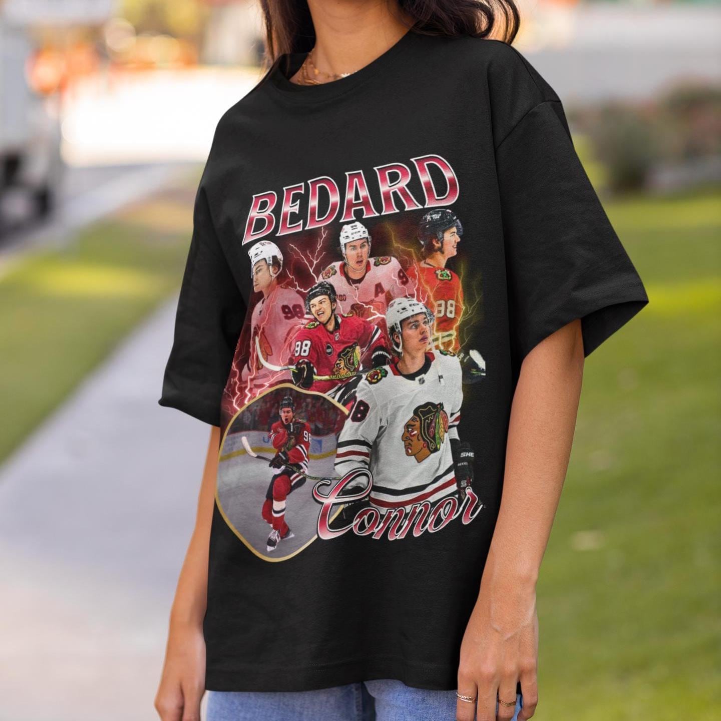 Connor Bedard Shirt Vintage 90s Chicago Blackhawks NHL Hockey 