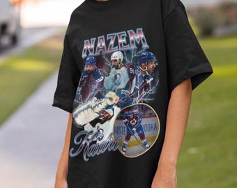 Camiseta Nazem Kadri Colorado Avalanche Vintage Avs NHL Fan Hockey Design Retro Bootleg Gift Classic Graphic Tee Unissex Edição Limitada