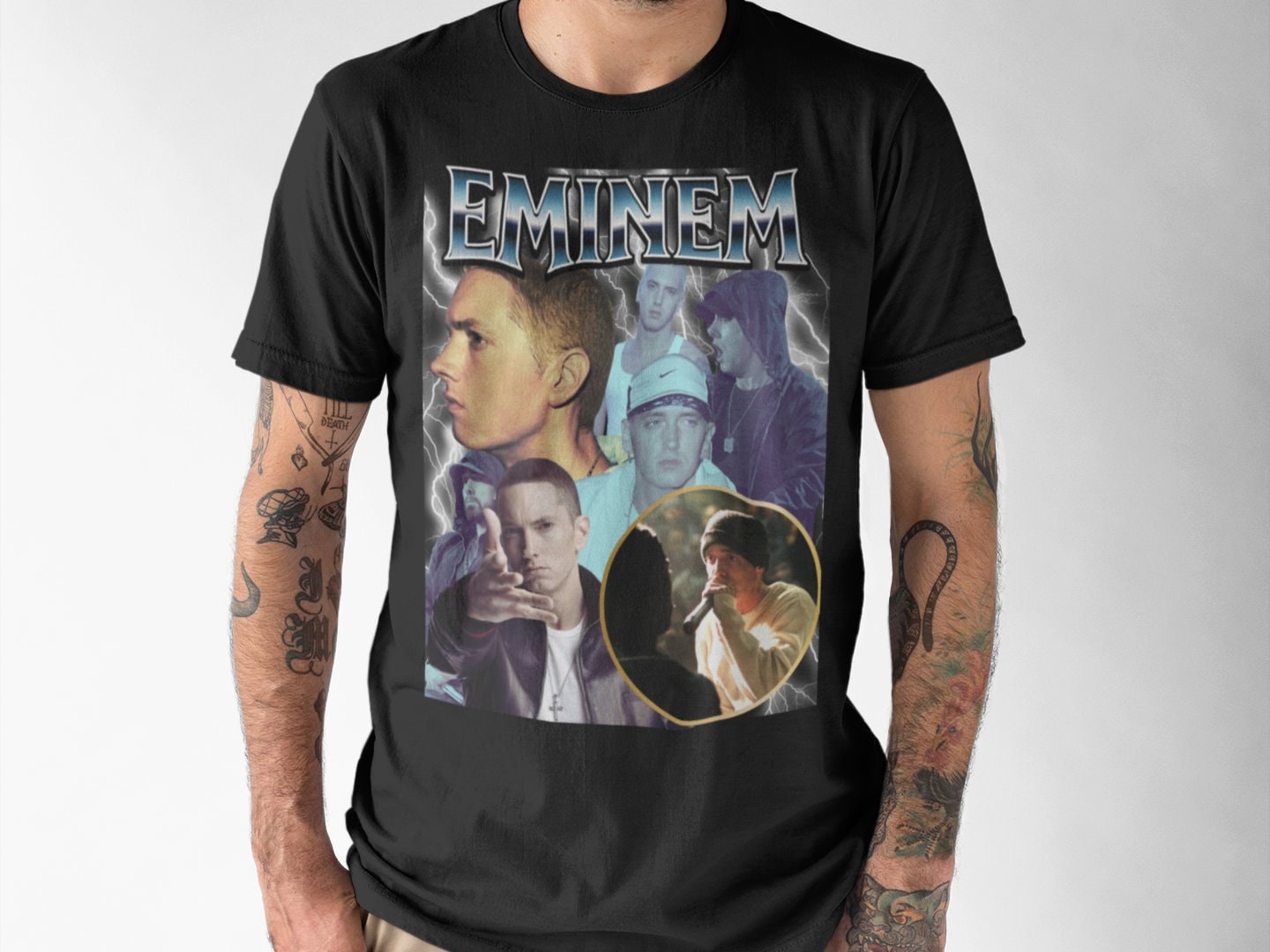 Eminem 'Slim Shady' T-Shirt – Black Graphic Tee For Fans (XX-Large)