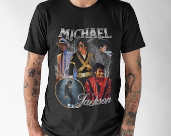 Camiseta unissex estilo vintage anos 90 do Michael Jackson, presente para fãs do Michael, camiseta com estampa do Rei do Pop, presente para fãs do filme Thriller.