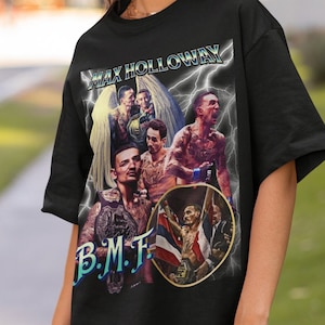 Camiseta de UFC de los 90 de Max Holloway, estilo gráfico, kickboxing, bendecida, vintage, deportiva, de gran tamaño, retro, boxeador, MMA, regalo pirata.