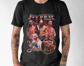 Camiseta Joe Pyfer estilo vintage UFC MMA, camiseta retrô estilo anos 90, camiseta esportiva oversized, presente para fã de UFC, camiseta do campeão Joe Pyfer UFC