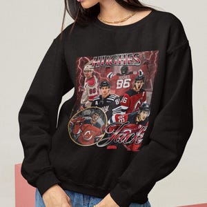 Jack Hughes-skjorta, vintage 90-tals tröja, New Jersey Devils, present till NHL Devils-fan, hockeydesign, klassisk grafisk present, unisex, begränsad upplaga bild 5