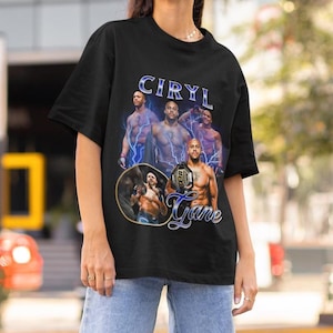 Ciryl Gane Vintage Style UFC mma T-Shirt Retro 90&#39;s style Bootleg T-Shirt Oversized Sport Tee gift for ufc UFC T-shirt France Shirt Champ