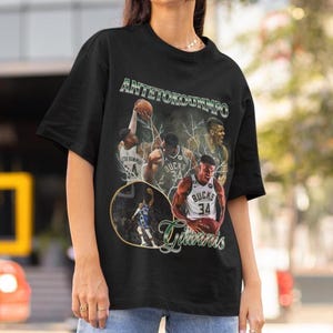 Giannis Antetokounmpo Milwaukee Bucks Unisex T-Shirt Vintage Classic Basketball Vintage Tee NBA shirt Nba Fan Oversized Vintage Bootleg Tee