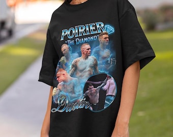 Camiseta de UFC de los 90 con diseño gráfico de Dustin Poirier, de The Diamond, de kickboxing, deportiva vintage de gran tamaño, estilo boxeador retro, de MMA, regalo pirata.