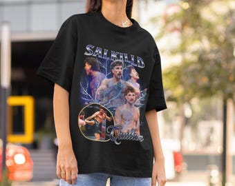 Camiseta Quillan Salkilld anos 90 UFC Estilo Gráfico Camiseta de kickboxing Vintage Oversized Esportiva Boxeadora Retrô MMA Bootleg Presente MMA