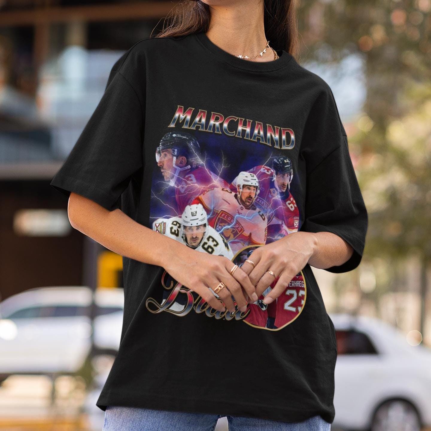 T-shirt Vintage Brad Marchand Années 90 - Sweat Hockey Retro - Tailles S à 3XL - Neuf Avec étiquettes