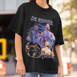 Reinier De Ridder Vintage Style UFC mma T-Shirt Retro 90&#39;s style Bootleg T-Shirt Oversized Sport Tee gift for UFC T-shirt Dutch Shirt Champ