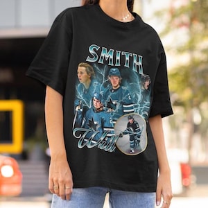 Maglietta Will Smith Vintage San Jose Sharks NHL Fan Hockey Design Retro Bootleg Regalo Classic Graphic Tee Unisex Sharks T-Shirt Edizione Limitata