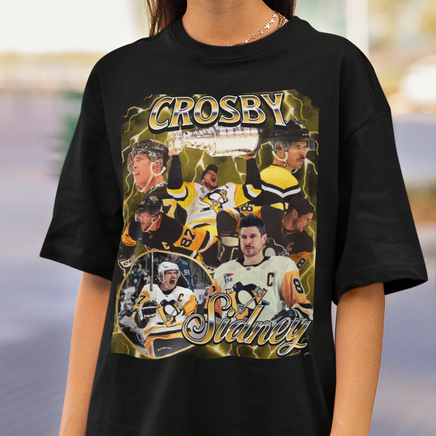 Sidney Crosby Shirt Vintage 90s Pittsburgh Penguins NHL Hockey