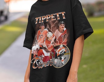 Camiseta vintage do Owen Tippett do Philadelphia Flyers, com design retrô para fãs de hóquei da NHL, presente clássico da Filadélfia, camiseta unissex de edição limitada.