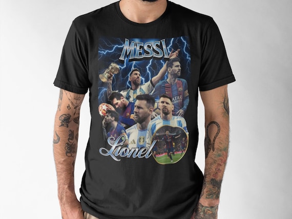 Lionel Messi T-Shirt Bootleg Shirt 90s Vintage Argentina Graphic Tees Retro Shirt Rap Shirt Lionel Messi Merch Soccer Shirt Miami Fans Tee