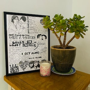 Die Libertines Lyric Skizze Print | Gekritzel Fan Poster Kunst | Geschenk für Musikliebhaber, Geburtstag, Valentinstag, Weihnachten