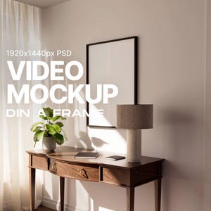 Animated Video Frame Mockup: DIN A ISO, Seamless Loop, Animated Mockup, Vertical Frame Mockup, Change Frame Color, Photoshop mp4