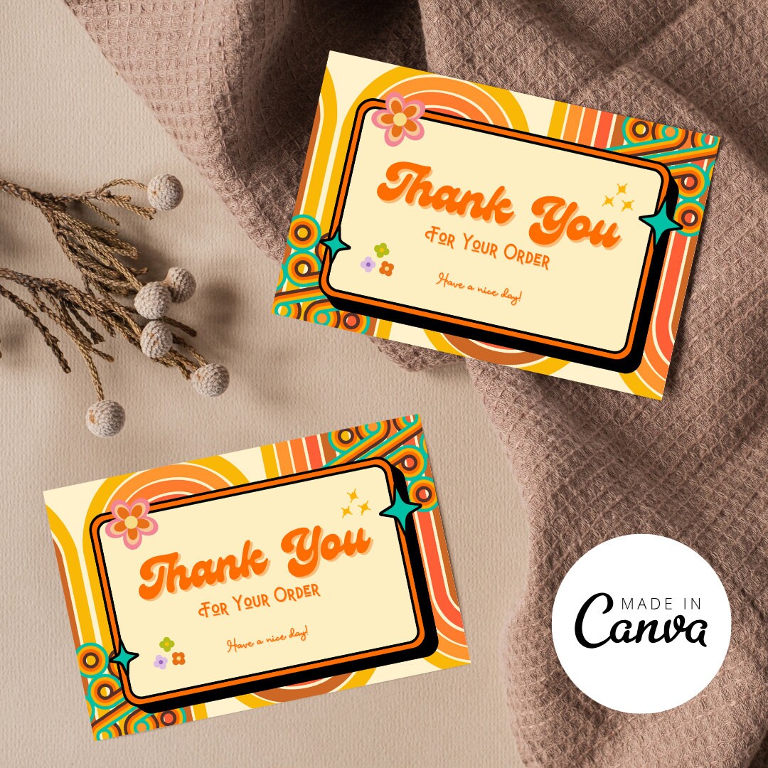 Editable Thank You Card Templates Canva Instant Download Etsy