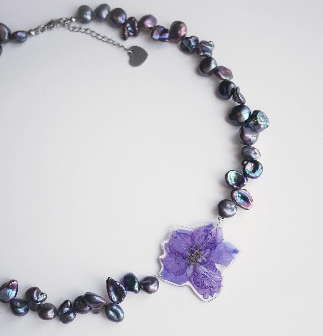 【BLACKPURPLE】Rice Grass Pearl Chain Necklace gc-originals-gc-originals-14k-
