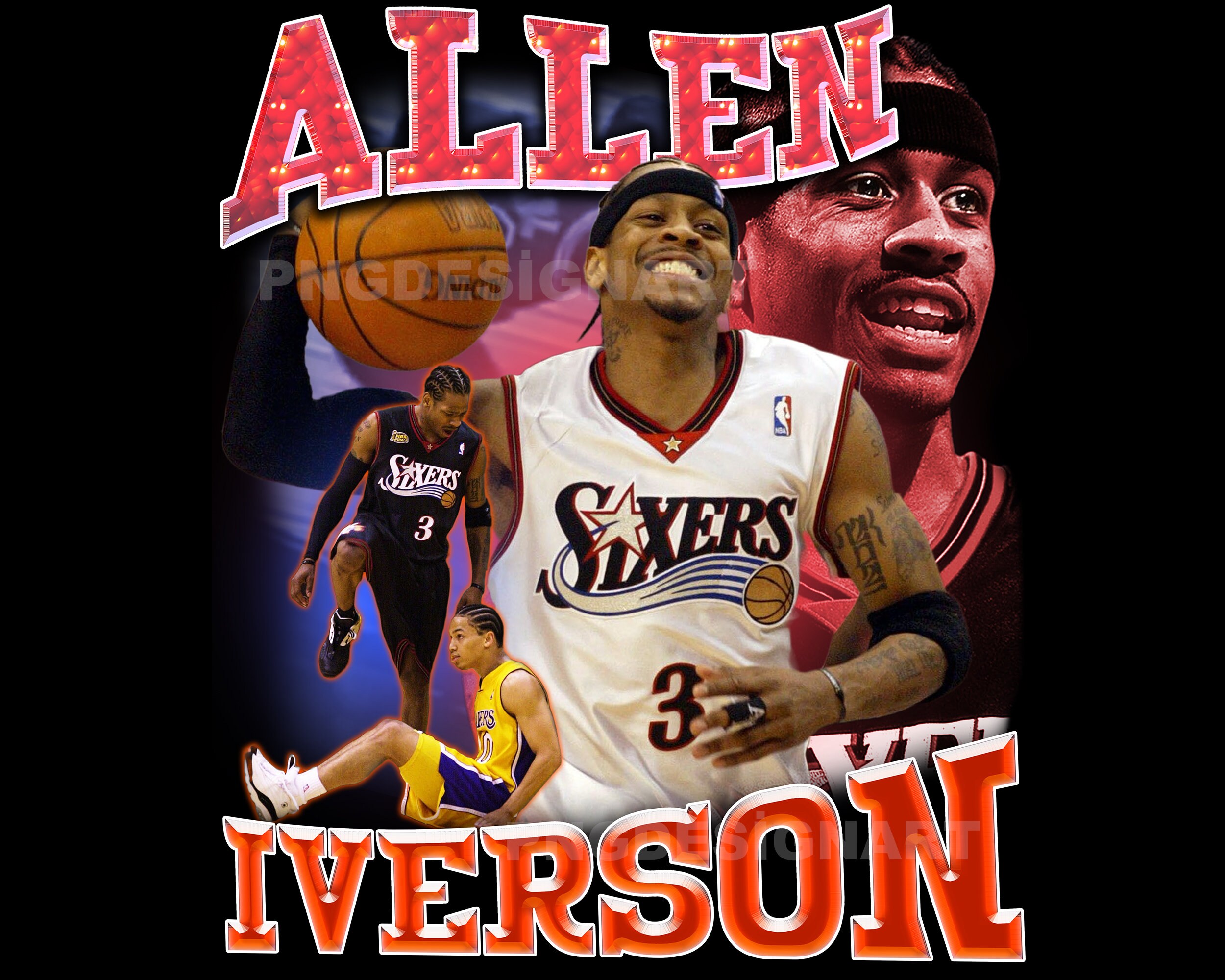 Allen Iverson wallpaper I made in the style of a vintage bootleg