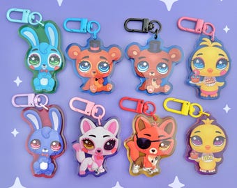 LPS x FNAF 1 & 2 Glitter Epoxy Gradient Acrylic Keychains