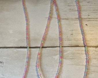 Pastel seed glass necklace