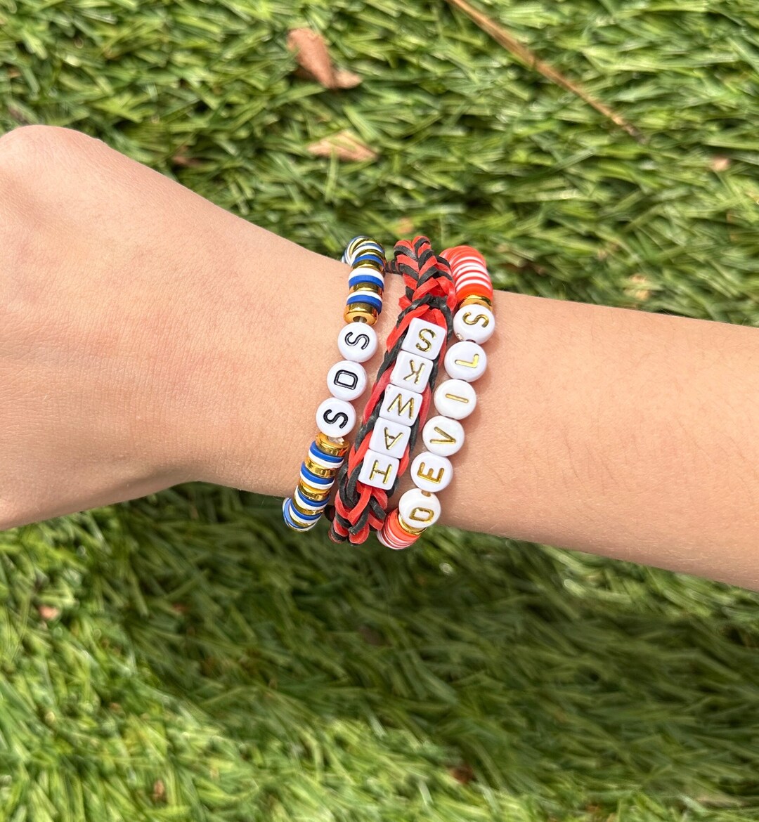 Custom School Spirit Bracelets Etsy