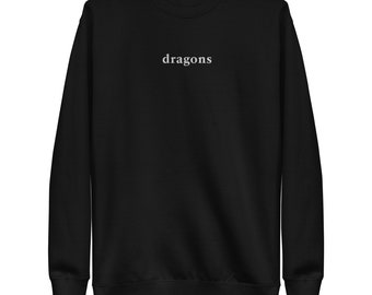 Dragons - Minimalist Embroidered Sweatshirt - For the Fantasy Lovers