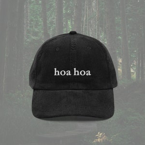hoa hoa - Corduroy Hat - White Embroidery - Twilight Inspired