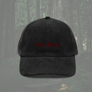 hoa hoa - Corduroy Hat - Blood Red Embroidery - Twilight Inspired