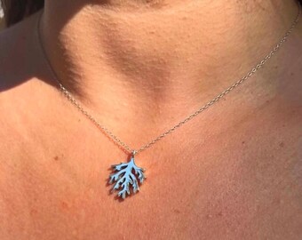Handmade silver coral necklace