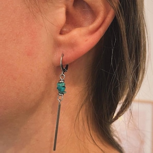 Stainless steel chip earrings