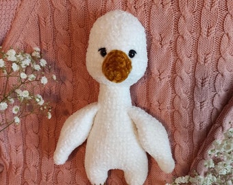 Soft Amigurumi Goose Plush - Handcrafted Stuffed Goose for Nursery Decor and Playtime