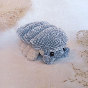 Fluffy Isopod Plush Toy - Soft Bug Animal - Kawaii Ocean Creature - Cute Velvet Sea Pill Bug
