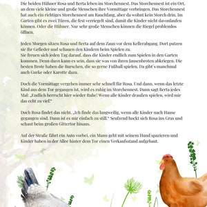 Pink goes for a walk chicken story for children aged 3 10 years, instant printable PDF. plus audio file, kindergarten, family, school, image 2