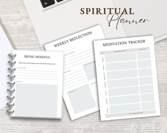 Spirituality Journal | Manifestation Planner Digital | Tarot Journal | Anxiety Journal for Mental Health| Self-Care Worksheet| Awakening PDF