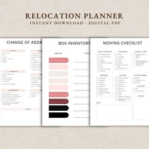 Relocation Planner, Moving Guide with Checklist, Relocation Guide, Moving Planner Relocator