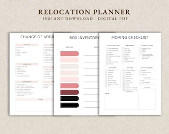 Relocation Planner, Moving Guide with Checklist, Relocation Guide, Moving Planner Relocator