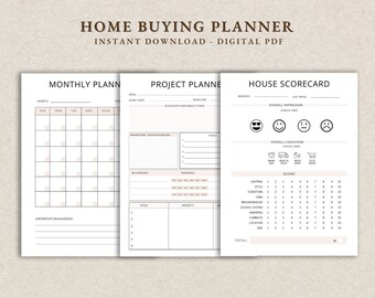Home Buying Planner, House Hunting Checklist, Home Buying Guide, Home Inspection Checklist, Moving Planner, Home Buying Process