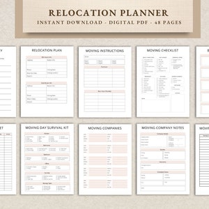 Relocation Planner, Moving Guide with Checklist, Relocation Guide, Moving Planner Relocator