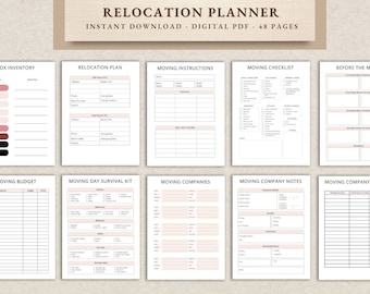 Relocation Planner, Moving Guide with Checklist, Relocation Guide, Moving Planner Relocator